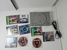 Sony PlayStation PS1 SCPH-5501 Console Tested Working + 8 Games No Controller