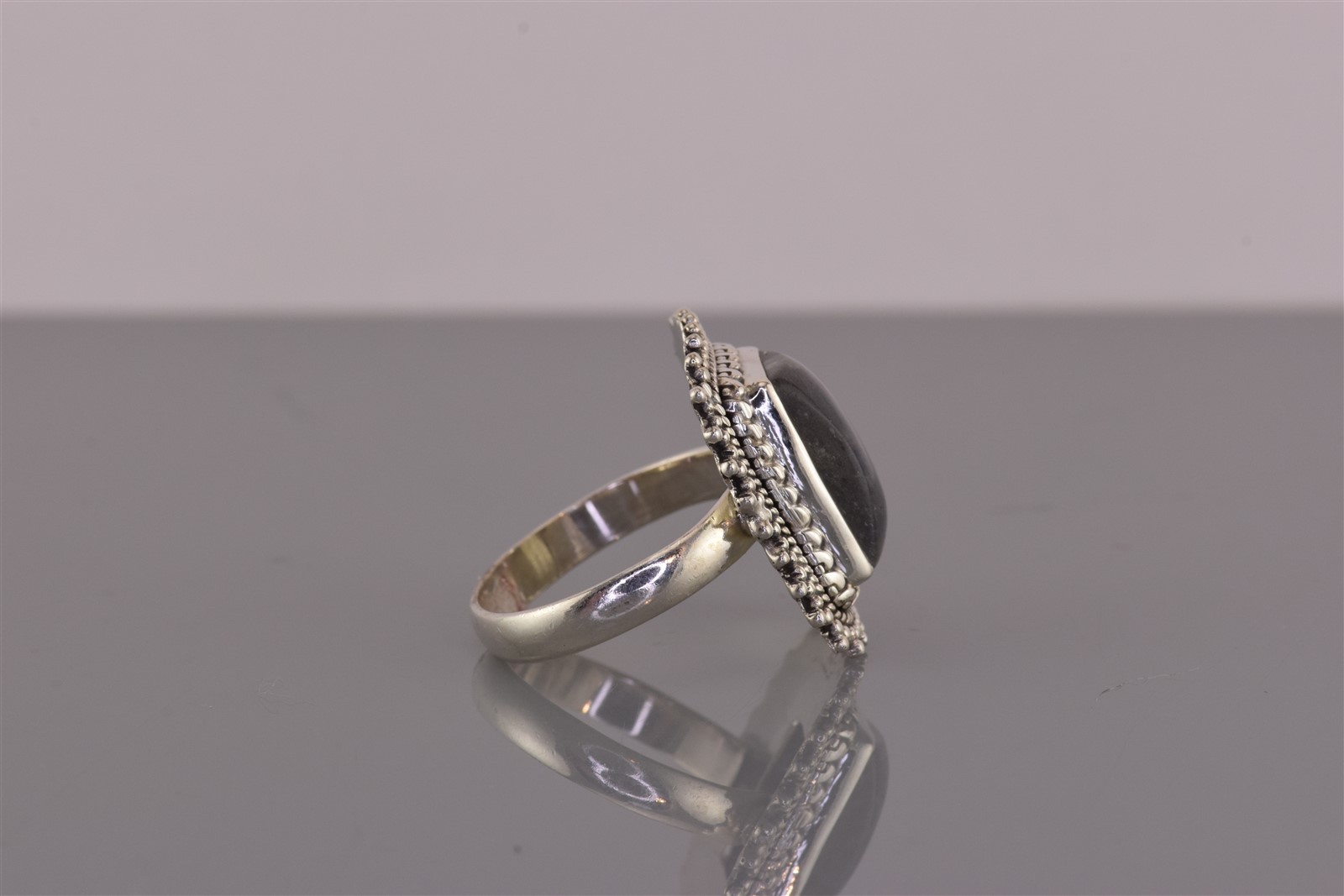 Sterling Silver Rectangle Purple Gray Fluorite He… - image 3