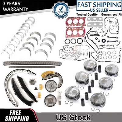 #ad 3.0T Engine Overhaul Rebuild Kit w Timing Chain For Porsche Macan Panamera S V6 $244.14