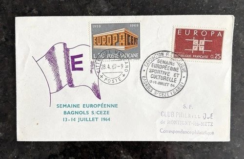 FRANCE 1964 EUROPA STAMP PAIRED WITH VATICAN CITY EUROPA STAMP