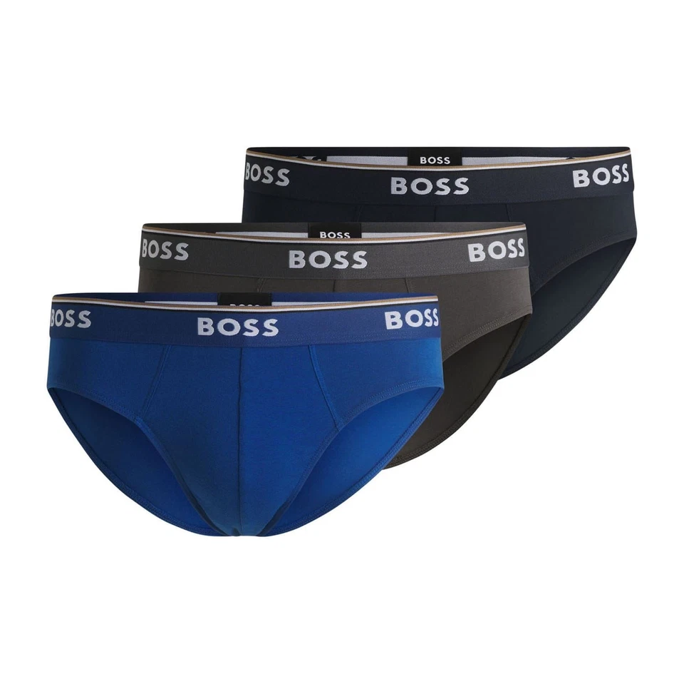 Men's Boss 3 Pack of Power Briefs in Blue