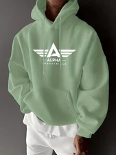 Men's new trendy autumn and winter hoodie, casual daily drawstring hooded 