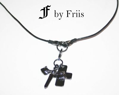 MÄNNER KETTE  by FRIIS *Lord Leather necklace black* Leder  - 2 Anhänger *Neu