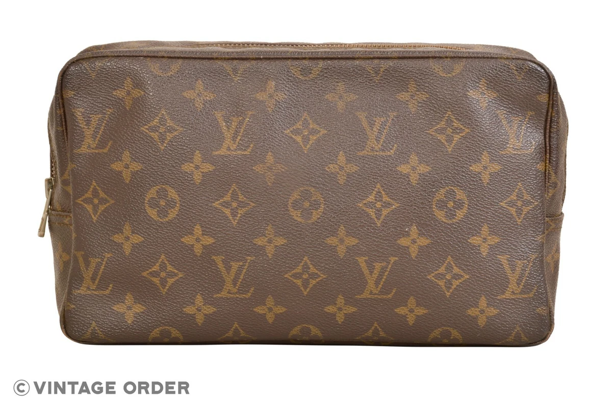 Authentic Louis Vuitton Monogram Trousse Toilette 28 Cosmetic Bag Clutch