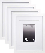 11X14 Picture Frames Set of 4, Made of Solid Wood Covered by Plexiglass 5X7 and