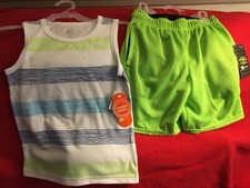 NEW ATHLETIC WORKS GIRLS YOUTH MESH SLEEVELESS TOP SHORTS SIZE XS/CH4-5