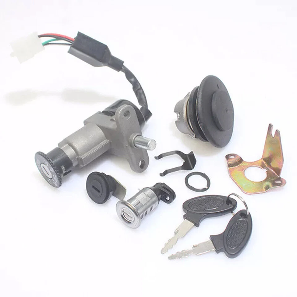 Interruptor de encendido de tapa de gas combustible universal para motocicleta scooter bloqueo de asiento y kit de llave  Foto 3 de 4