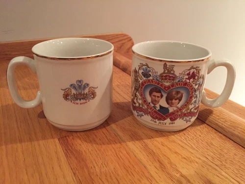 Churchill HRH Prince Charles Lady Diana Spencer Commemorative Marriage Cups S2