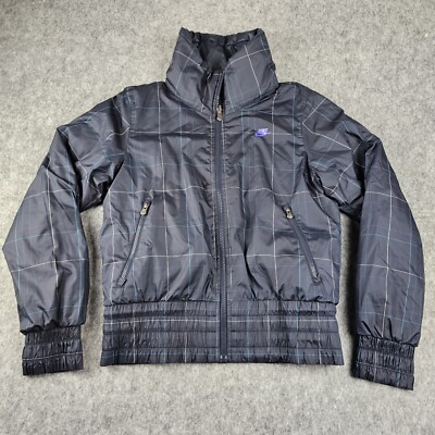Nike Reversible Padded Jacket Women's Small Blue/Purple Full Zip Puffer Coat
