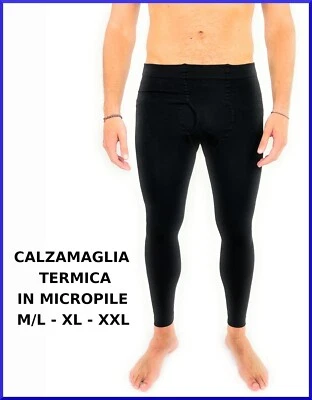 EASY8 Calzamaglia da uomo termica in microfibra montagna pile invernale lunga calda