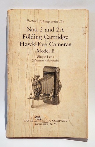 GENUINE KODAK Nos. 2 & 2A FOLDING CARTRIDGE HAWK-EYE CAMERA MODEL B MANUAL!! - 第 1/1 張圖片