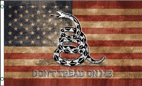 3x5 USA Flagge Gadsden tritt nicht auf mich Tee gefärbt amerikanisches Banner SCHNELLER VERSAND - Bild 1 von 2