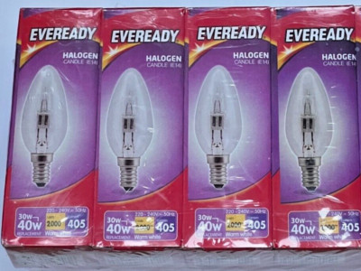 30W-40W Watt E14 kleine Schraube klar Halogenkerze dimmbare Glühbirne x 4