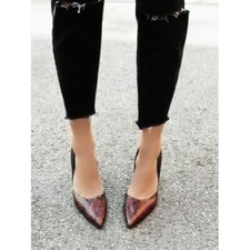 Free People Candy Dancer Heels Brown Snake  Black Size 41