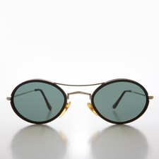 Oval Black and Pilot Style Vintage Sunglasses - Welch