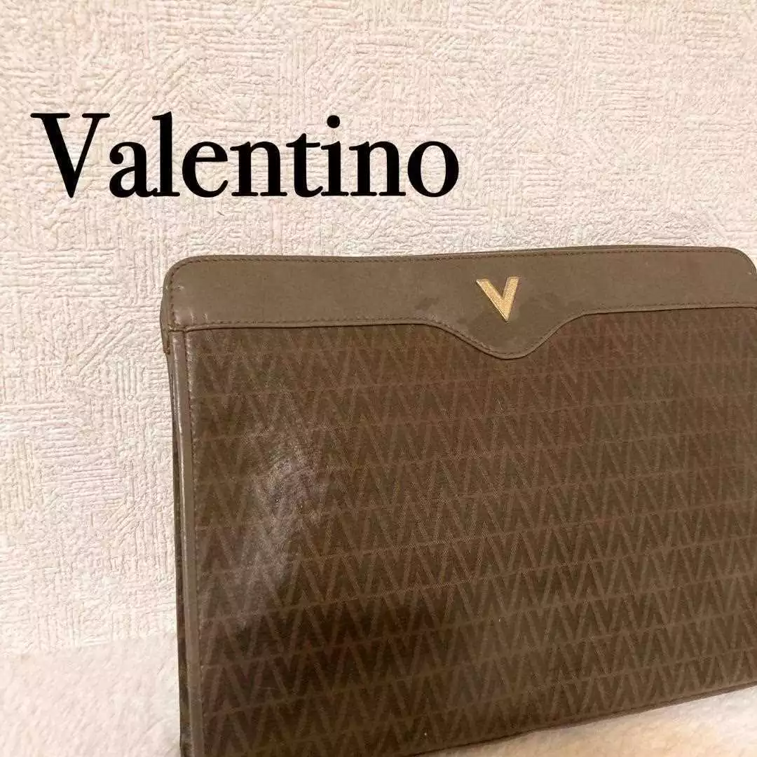 Mario Valentino Valentino clutch bag brown/brown fashionable women's used  Japan