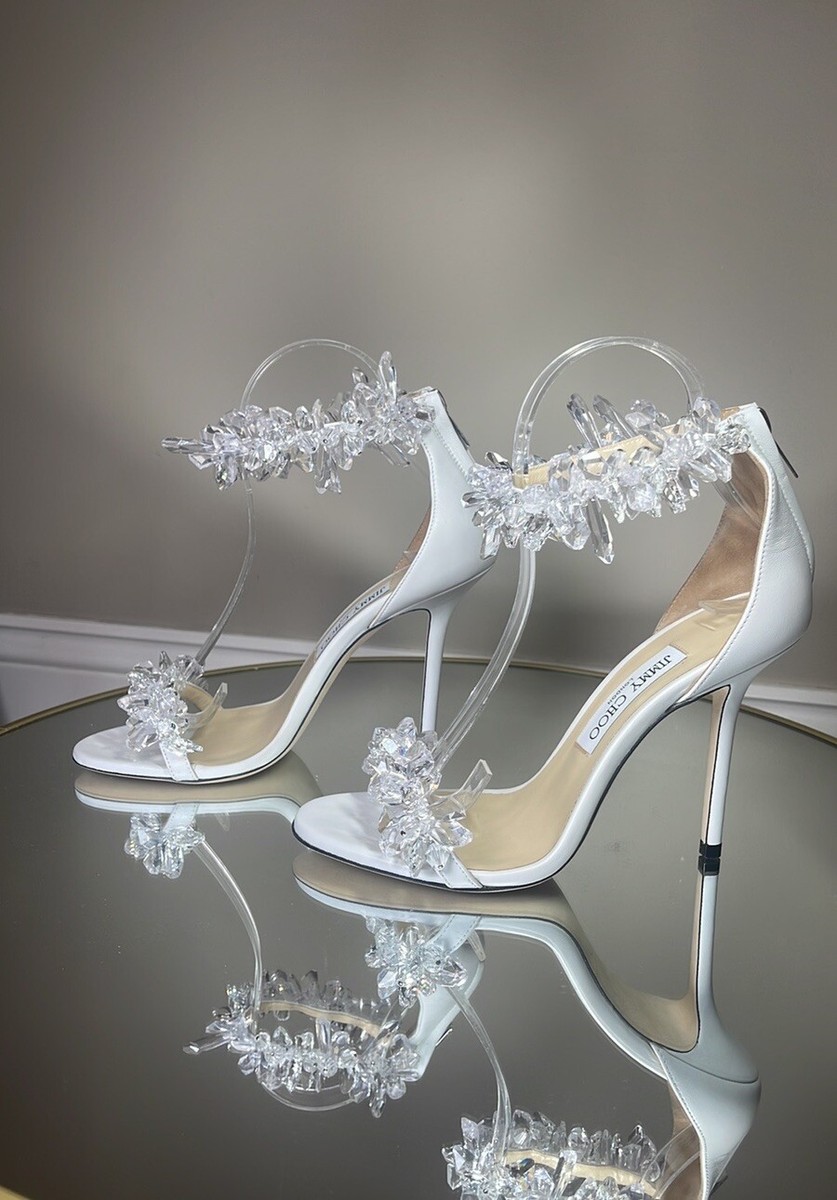$2450 Jimmy Choo Maisel 100 Crystal Embellished Heeled