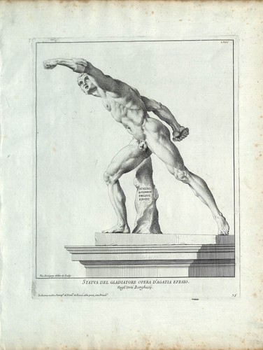 STATUE DES GLADIATORS - Nicolas Dorigny - Radierung, Rom 1704.