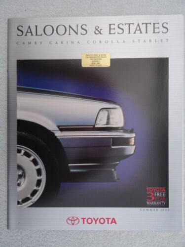 Toyota Saloons & Estates 1990 brochure Corolla GT-i 16 & Corolla 4WD models - Afbeelding 1 van 12