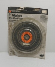NEW Black+Decker 6" Fine Wire Wheel Brush Metal 5/8 Arbor Hole Model 70-164