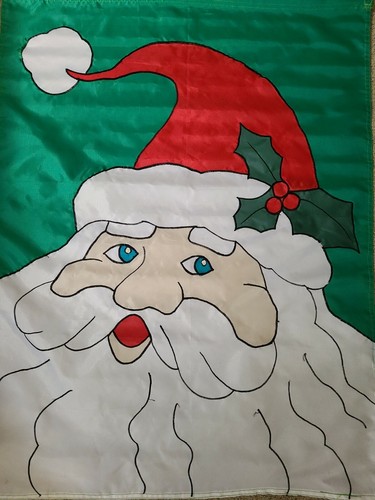 Babbo Natale/Natale LG YARD FLAG 28"w 40"L Nylon/Ottima Qualità/Ottime Condizioni - Foto 2 di 3