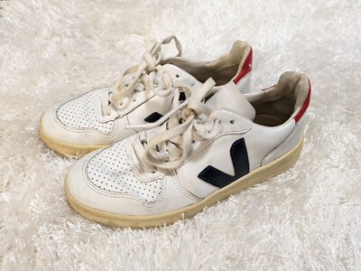 Womens Veja Lacing Veja Womens V-10 White Leather Lace Up Low Top