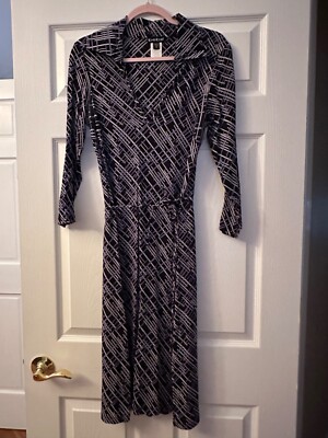 Bebe Women Multicolor Black Collared Long Sleeve Length Dress Size medium |  eBay