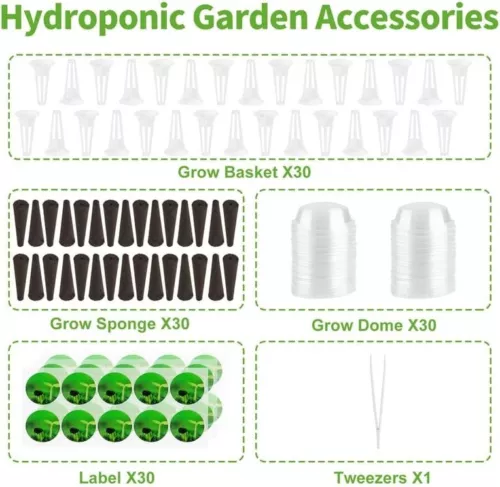 121x Hydroponic Garden Seed Pods Grow Anything Kit with Accessories Sponge Dome - Picture 9 of 9