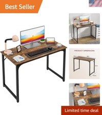 Compact & Elegant 39 Inch Computer Desk for Home Office - Adjustable Feet Design