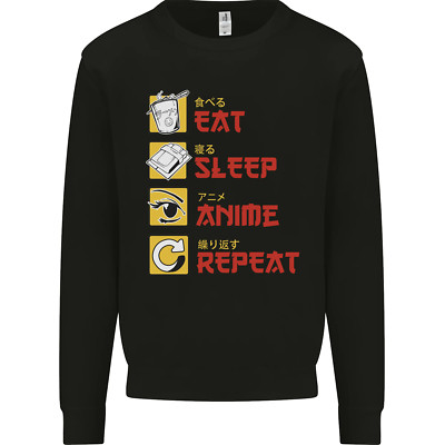 Eat Sleep Anime Repeat Herren Sweatshirt Pullover