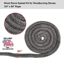 3/4" x 84" Wood Stove Door Gasket Rope Replacement for Stove or Fireplace Doors 