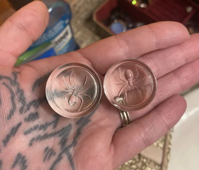 "Tapones araña de vidrio de resistencia industrial tapones de Halloween tapones de temporada espeluznantes 1"" IS" Foto 3 de 4