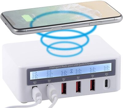 New Multi USB Charging Station Quick Charge 3.0 QC 3.0 PD Fast Wireless Charging