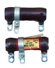 OHMITE 5000 Ohm 25 Watt Adjustable, Ceramic Power Resistor, 0382 (Lot of 2)