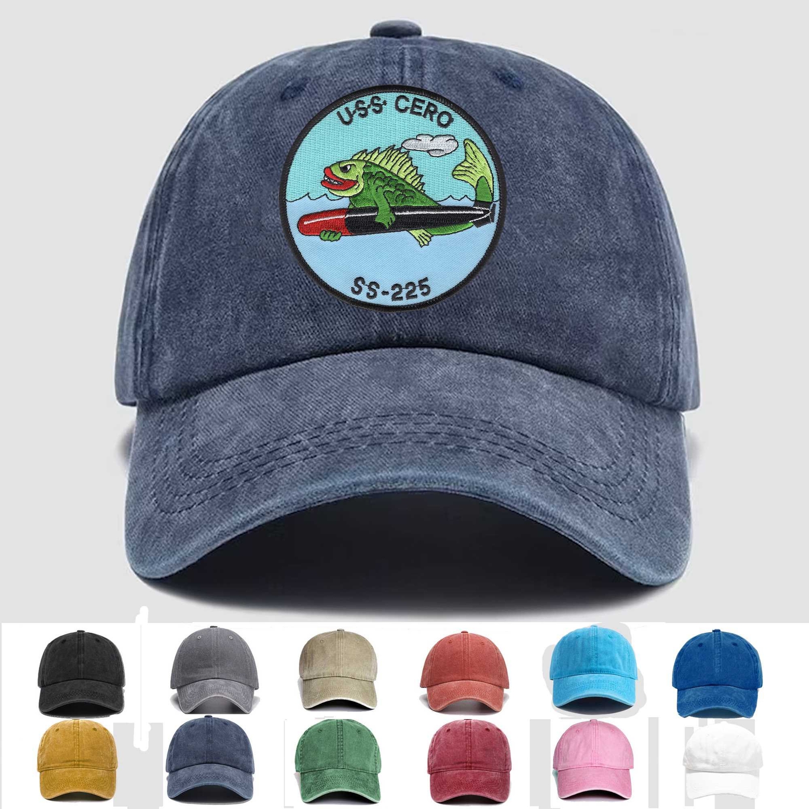 Custom Embroidered Hat SS-225 USS Cero Submarine, Veteran Cap, Trucker Hat, Gift