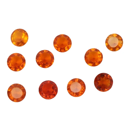22.5 Ct./ 8 mm Round Cut Faceted Orange Topaz Loose Gemstones 10 Pcs Lot - Image 3 of 4