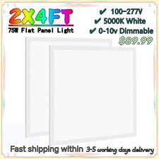 2Pack 2x2FT LED Flat Panel Light 5800LM 45W 5500K Dimmable Drop Ceiling Office