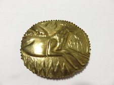 LARGE 4 5/8X 4" VINTAGE BRASS DEER BELT LOOP