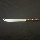 Vintage Vernco 13 3/4" Slicing Carving Knife Wood Handle 9" Blade Prongs — photo 1