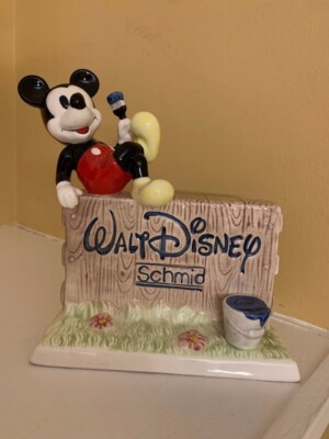 VINTAGE Walt Disney MICKEY MOUSE FENCE PAINTER Collectible Figurine by Schmid