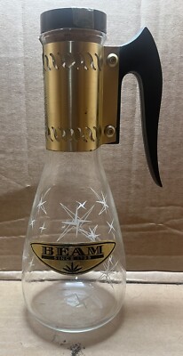 1963 JIM BEAM Decanter ATOMIC STAR Coffee Pot Liquor Bottle Glass Carafe Bourbon