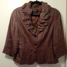 Adrianna Papell Evening Essential 12 Formal Chiffon Jacket Purple Cocktail Waist