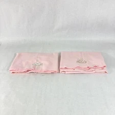 Lot of 2 Pre-owned Pink Baby Receiving Blankets with Bunnies 27"x27"
