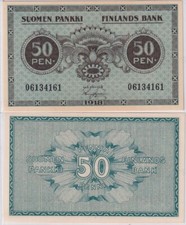 Finland 50 Pennia 1918 P 34 UNC