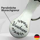 Einkaufswagenlöser mit Wunschname Datum Schlüsselanhänger Metall Abziehbar