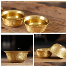 Tibet Tibetan Buddhist Mikky Offering Copper Water Bowl Divine Focus Ritual 7cm