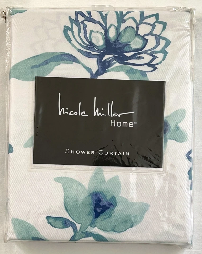 Nicole Miller Fabric Shower Curtain Robyn Floral 72 x 72 100% Cotton Blend NOS - Image 2 of 4