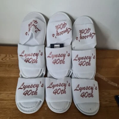 KARI'S PATCH Personal Birthday slippers - single occasion ideal for party, spa, sleepover,