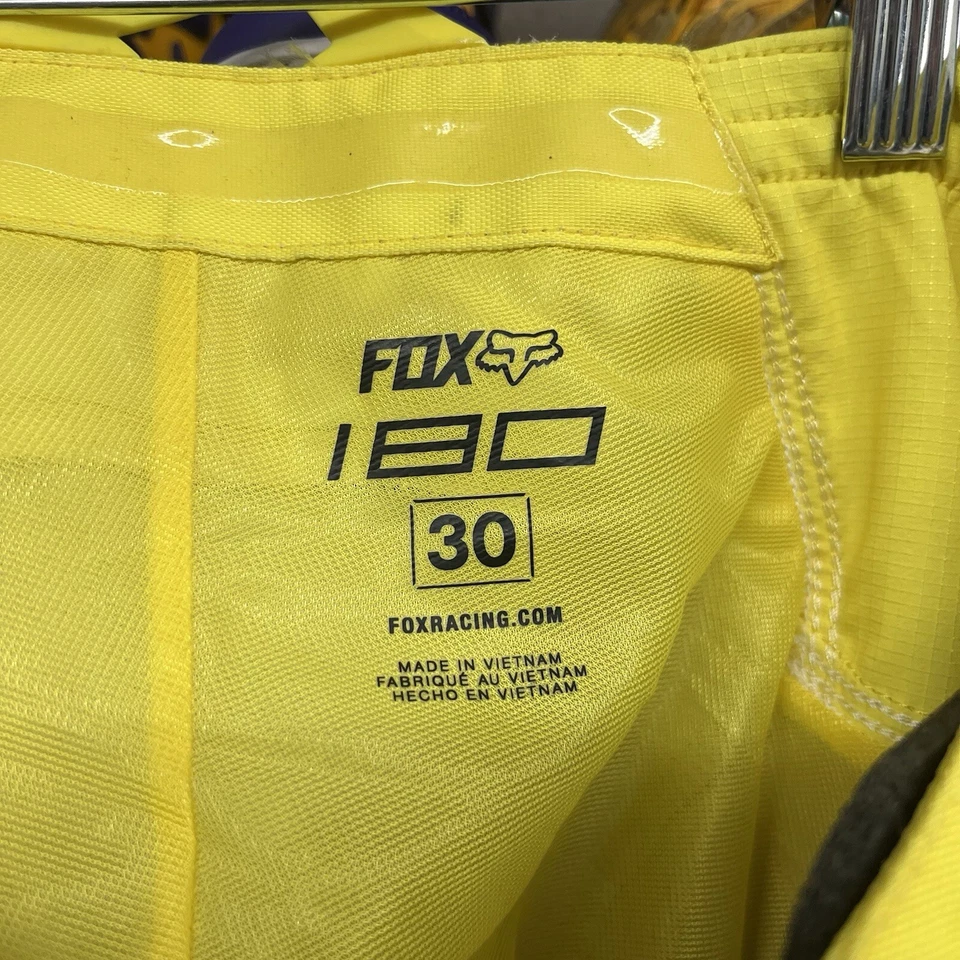Pantalones Fox Racing 180 MASTAR Off-Road Mx Motocross ATV Amarillo Para Hombre Talla 30 Foto 2 de 4