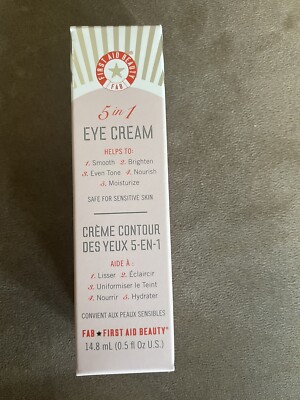 First Aid Beauty - 5 in 1 Eye Cream - 0.5oz - Use AM & PM - New in Box